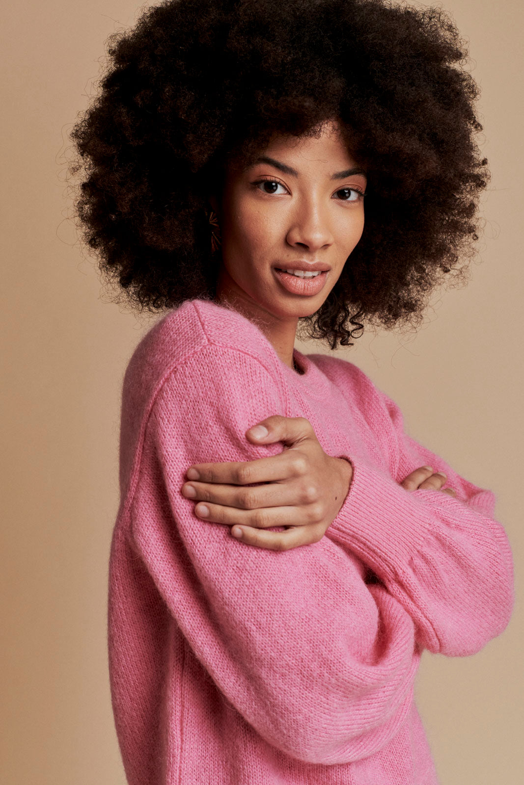 Mohair jumper, pink