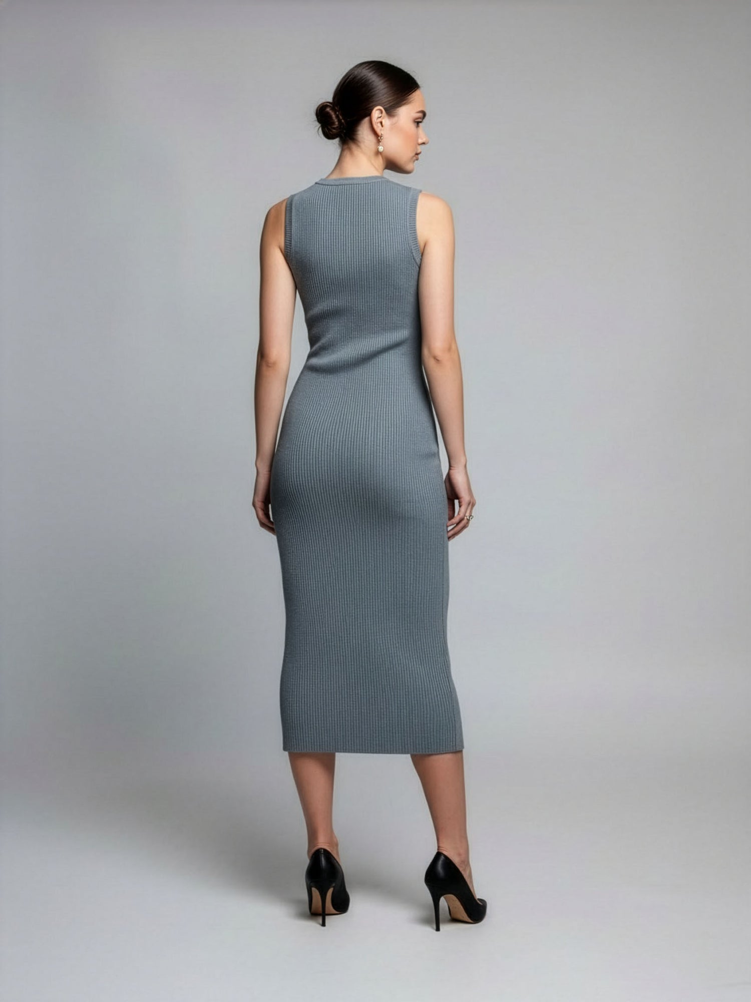 Avery Sleeveless Rib Midi Dress