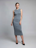 Avery Sleeveless Rib Midi Dress