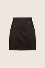 Button Mini Skirt, Mocha